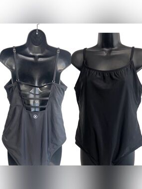 Hurley Swimsuit one piece black ladies size XL UPF 50 +